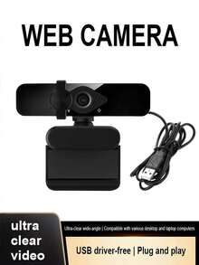 2K HD USB Webcam With Microphone, Computer Camera, 120° Wide Angle Distortion-Free, Plug And Play With Privacy Cover, 360° Rotatable, Suitable For Laptop Desktop Video Calls Meetings Live Streaming - View 11