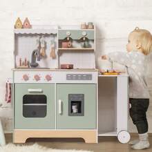 ROBUD Wooden Play Kitchen Set For Kids Toddlers, Pretend Kitchen Playset - Mint Green - View 9