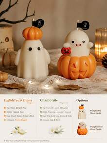 Halloween Scented Candle Set Pumpkin Ghost Candle Cute Cartoon Style Halloween Home Room Decor,Autumn Decor,Halloween Party Gifts For Women Smokeless Cozy Spooky‑Fun Decor Available In 1/2/4 Packs With Halloween Gift Bag - Pumpkin Ghost - View 22