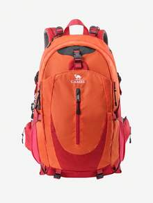 CAMEL CROWN 輕量戶外登山背包，中性款，大容量旅行背包，適合登山與登山裝備 - 朱雀紅 - 查看 8