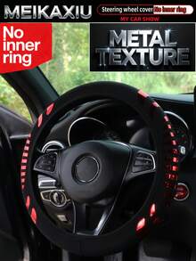 MEIKAXIU Metallic-Look Dynamic Stripe New Diving Fabric Car Steering Wheel Cover Without Inner Ring, Suitable For 38cm (15inch) Car Decor, For Women - Faux Metal Decorative Steering Wheel Cover - View 13