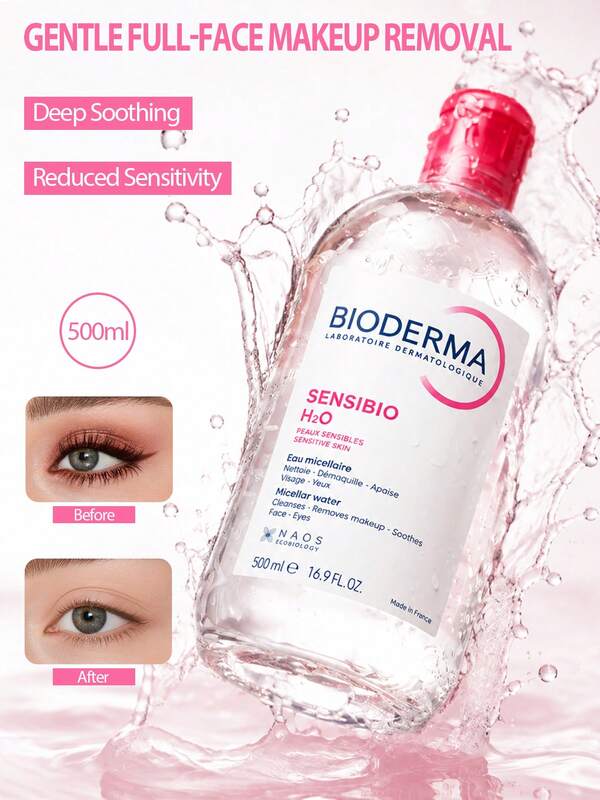 Bioderma 500ml Micellar Temizleme Suyu, 2 Seçenek, Hassas Ciltler İçin Nazik ve Yatıştırıcı / Yağlı ve Karma Ciltler İçin Yağ Kontrolü ve Arındırıcı, Günlük Yüz, Göz ve Dudak Ev Bakımı