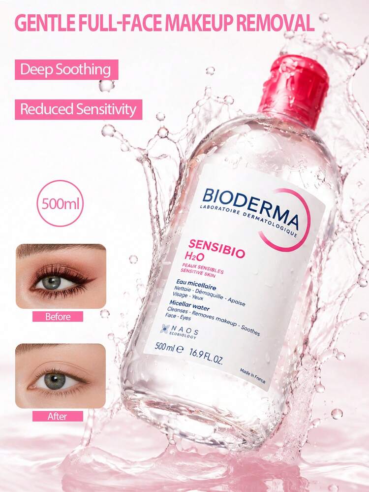 Bioderma 500ml Micellar Cleansing Water, 2 Options, Gentle & Soothing For Sensitive Skin / Oil Control & Purifying For Oily And Combination Skin, Daily Facial, Eye And Lip Home Skincare - Makeup Remover 500ml - View 1