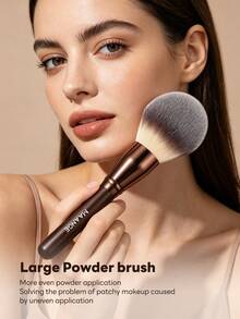 MAANGE 1 buah Kuas Bedak Profesional, Kuas Makeup Besar, Lembut, dan Padat, Kuas Makeup Campuran, Alat Kecantikan, Hadiah - Coklat - View 9