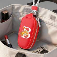 26 Letter Plainweavekey Bag,Red Yellow Flowerkey Bag,Car Keychain,Keychain,PUkeychain,Wallet,Zipper Bag,Carkeyorganizer,Men'sgift,Christmasgift - Multicolor - View 8