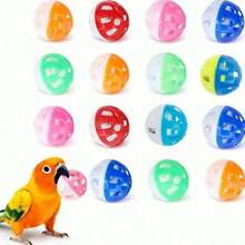 15pcs/10pcs/5pcs/1pc Bird Bell Ball Toy, Jingle Sound, Diameter 3.8cm (1.5 Inches), Colorful Cat Teaser Dog Teaser Parrot Toy Ball, Built-In Bell, Interactive Bird Cage Toy, Suitable For Budgies, Cockatiels, Lovebirds And Other Small Birds, Perfect Holiday Gift For Pets, Sound Toy Ball Cat Toys/Bird Accessories/Bird Toys - View 1