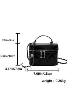 Fashionable Retro Printed Crossbody Bag For Women, New Patchwork Versatile Shoulder Bag, Small Square Handbag, Box Bag - Black - View 5