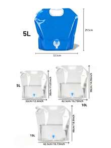 5L/10L Outdoor Camping Water Bag/Foldable Water Bucket - Large Capacity, Portable And Foldable Water Storage Container With Valve And Transparent Design; Perfect For Outdoor Camping, Picnic And BBQ Activities - Multicolor - View 11