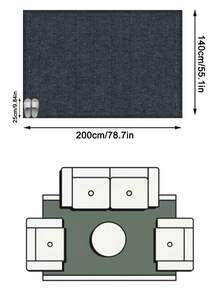 1PC Dark Gray Background Repeating Arc Geometric Grid Area Rug, Modern Minimalist Faux Cashmere Rectangular Distressed Washed Texture Machine Washable Mat, Suitable For Living Room Bedroom Study Home Decor - Multicolor - View 12