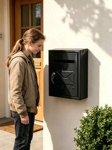 Household Wall‑Mounted Locked Mailbox, Rust‑Proof And Durable, Anti‑Theft With Keys, Capable Of Storing Letters And Newspapers, Easy To Install, Suitable For Homes And Shops. - A - View 2