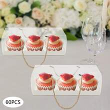 HYYKJ-US 60 Pack Clear Swiss Roll Cake Box, Large Transparent Cupcake Box With Handle, Rectangle Cake Roll Packaging For Baking Bakery - JJFTOR7NWDHS8=default - View 1