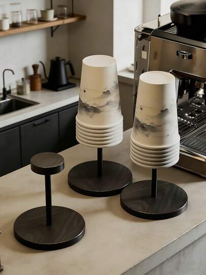 1pc Cup Holder, Suitable For Coffee, Tea, Water Cups - Desktop Paper Cup Storage Rack With Holder For Office, Commercial Use, Cafes, Restaurants, Durable And Stylish Design Suitable For Home Or Office, Coffee Bar Additions