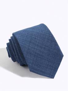 1pc Japanese Style Matte Faux Linen Texture Solid Color Student Business Versatile Shirt Tie Accessory - Multicolor - View 1