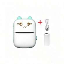 Mini Portable Thermal Printer, Cute Cat Design, USB Charging, Supports Photo And Label Printing, Includes USB Data Cable And Inkless Set, Ideal For Travel And Home Use, Photo Printer | USB Charging Printer - Multicolor - View 14