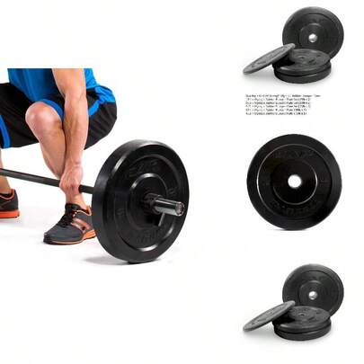 Strength  Rubber Bumper Plate Set, 15 Lb Pair