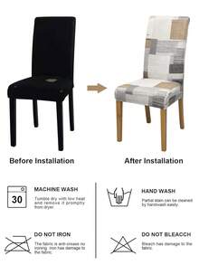 1/4/6PCS Detachable Elastic Chair Covers, Polyester Full Coverage Floral & Bird Print Dining Chair Covers, Home Decor Hotel Banquet Restaurant Chair Protective Covers - Multicolor - View 5
