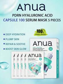 Anua PDRN 玻尿酸膠囊 100 精華面膜 5 片,保濕面膜,深層滋潤與舒緩,溫和膠囊精華護理,適用於所有膚質,長效保濕,K-Beauty,韓國彩妝,Olive Young,禮品 - PDRN(5ea) - 查看 2