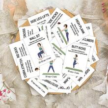 30pcs Pilates Mat Workout Cards, Exercise Cards For Full Body Fitness, Illustrated Pilates Core Training Cards With Instructions, Daily Exercise Cards, Perfect For Friends, Family & Beginner - A - View 5