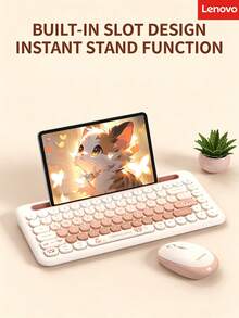 Lenovo Wireless Keyboard, USB Receiver, Quiet Keys, Ergonomic, Universal For Office, Study, Desktop, And Laptop - View 1