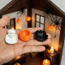 Bộ 3 mô hình bát mini Halloween trang trí, bát hình dơi, đầu lâu và bí ngô, phụ kiện trang trí bối cảnh không khí Halloween cho nhà búp bê - Nhiều kiểu dáng - Xem 4