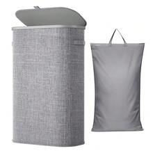 70L Large Capacity Fabric Laundry Hamper With Lid, Dust-Proof Laundry Basket For Home Bedroom Bathroom, Foldable Hand-Carry Clothes Storage Bin, 4 Colors Available - View 9