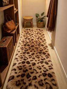 1 buah Karpet Motif Leopard Cokelat, Karpet Dekoratif, Dekorasi Kamar Tidur Musim Gugur/Musim Dingin, Karpet Tebal, Dekorasi Rumah, Karpet Ruang Tamu, Karpet Ruang Tamu Kecil, Karpet Kamar Tidur, Dekorasi Rumah Ruang Tamu - MultiWarna - View 3