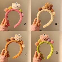 1pc Women's Cartoon Animal Plush Headband, 3D Animal Design Hair Accessory For Autumn/Winter, Suitable For Daily Wear - Multicolor - View 4