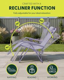 Gravity Chairs (2-Pack) Premium Heavy-Duty Outdoor Recliners With Luxe Two-Tone Design! Features Ultra-Padded Ergonomic Support, 5-Position Adjustable Backrest Independent Headrest, Built-In Cup Holder Phone Slot, And Smooth Rocking F - Lilac - View 4