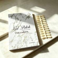160/216/320 Color Card Set + Nail Tips, Glueless Embedded, Display Board, Marble Texture Minimalist Style Display Album, Suitable For Nail Salons, Nail Polish & Gel Display - Multicolor - View 8