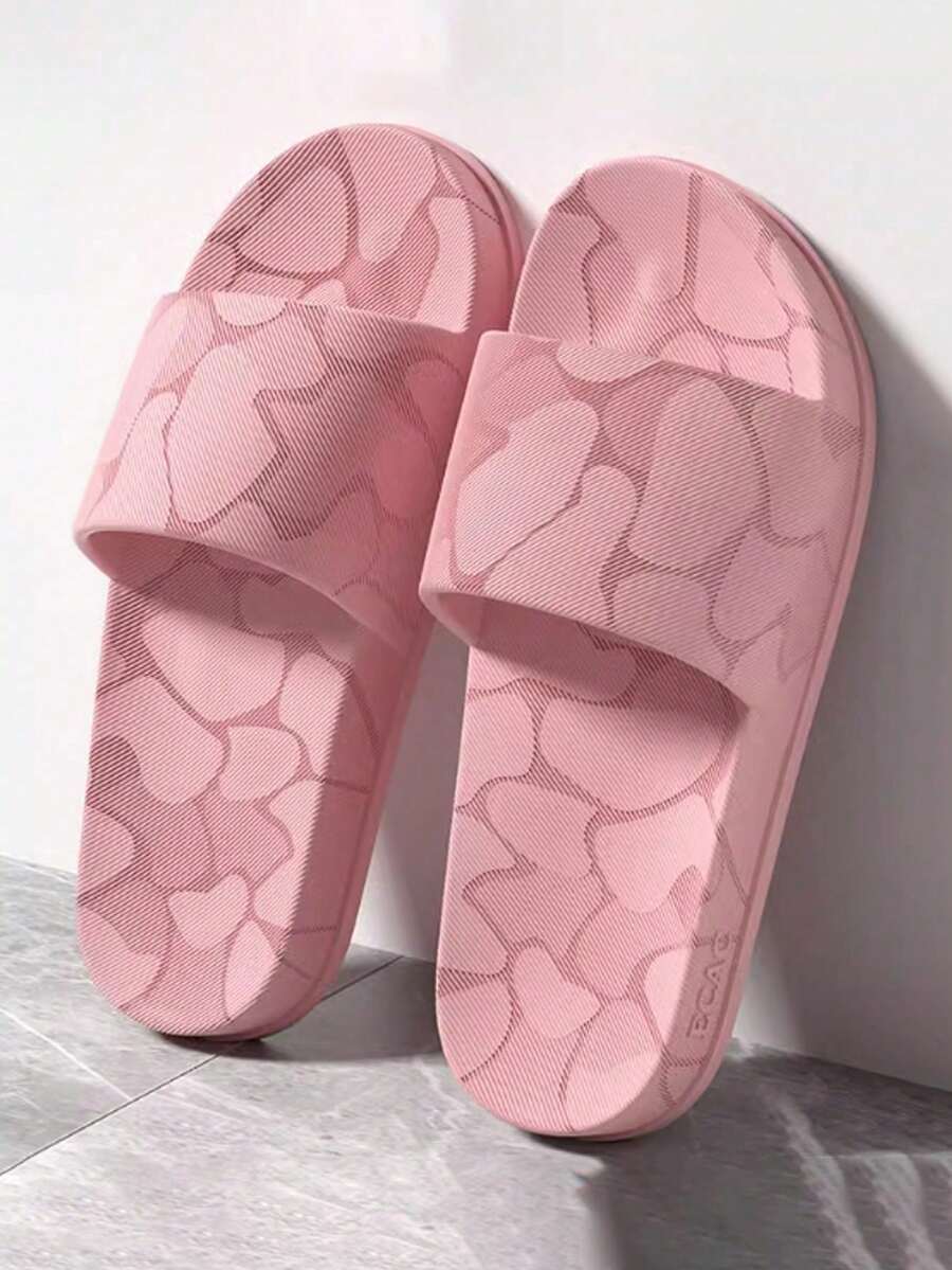 Zapatillas de casa a prueba de olores de Eva con estampado de camuflaje para mujer, para usar en el baño y la playa, para uso al aire libre - Rosa Roja - Ver 1