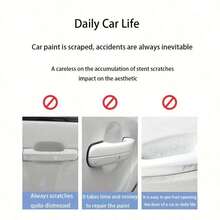 8pcs Car Door Handle Bowl Anti-Scratch Protective Stickers, Universal Invisible Car Stickers, Car Handle Anti-Collision Protective Strips - Anti-collision Strip - View 10