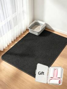 Double Layer Honeycomb EVA Cat Litter Mat, Waterproof Anti-Splash Anti-Leak Cat Litter Collection Mat, Cat Supplies, Comes With Pet Hair Roller - Multicolor - View 2