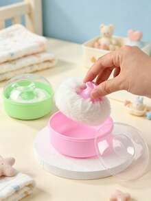 Baby Powder Puff Box With Portable Lid Storage Design, Paired With Soft Powder Puff, Smooth Application, Gentle Care For Delicate Skin, Multiple Colors Available, Suitable For Home And Travel, Providing A Thoughtful Daily Care Experience For Your Baby - Multicolor - View 4