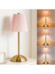 1PC Fabric & Metal LED Desk Lamp, USB Rechargeable, Minimalist Design, Fabric Lampshade, Suitable For Bedroom Lighting, Retro Style Restaurant Decor Atmosphere Table Lamp, Bedroom Bedside Lamp, Bedside Lighting, Atmosphere Lighting, Modern Lighting, Minimalist Design, Metal, Decorative Lamp Night Light - Multicolor - View 13