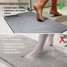 Diatomite Stone Bath Mat, Quick-Drying, Super Absorbent, Non-Slip And Easy To Clean, 60 * 39cm - A - View 5