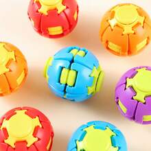 1pc Transformable Rotating Fidget Stress Ball, One-Click Transformable Handheld Toy, Suitable For Teens, Relieve Anxiety, Halloween, Christmas Gift Bag Filler, Portable Desktop Small Gift - Multicolor - View 5