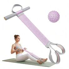 1pc Yoga Resistance Band With Handle, Non-Slip Elastic For Men And Women, Full Body Muscle Training Sit-Up Pull Rope, Home Pilates Strength Fitness, Yoga Exercise Accessory - Multicolor - View 1