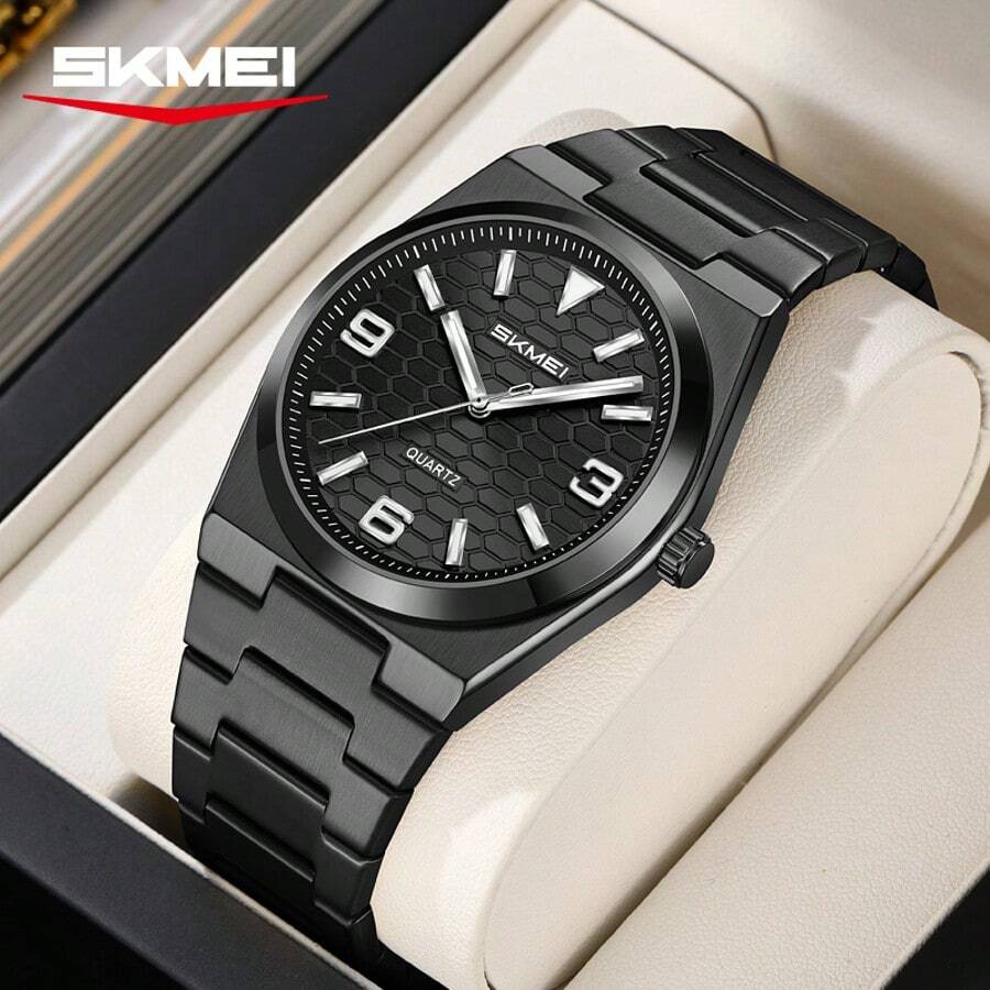 Skmei 2761 Men's Quartz Alloy Watch Business & Sports-Style Waterproof Luxury Watch - Black - View 1