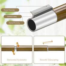 Wood Curtain Rod, Heavy Duty Adjustable, Fits 66-120" Windows - Wood Grain - View 4