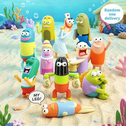 Miniso Figur Miniatur - Penghuni Bikini Bottom Blind Box, Model Karakter Mini SpongeBob SquarePants, Hiasan Meja yang Indah, Mainan Koleksi Kejutan, Hadiah Menarik untuk Kolektor Hobi (Pengiriman Acak 1 Buah)