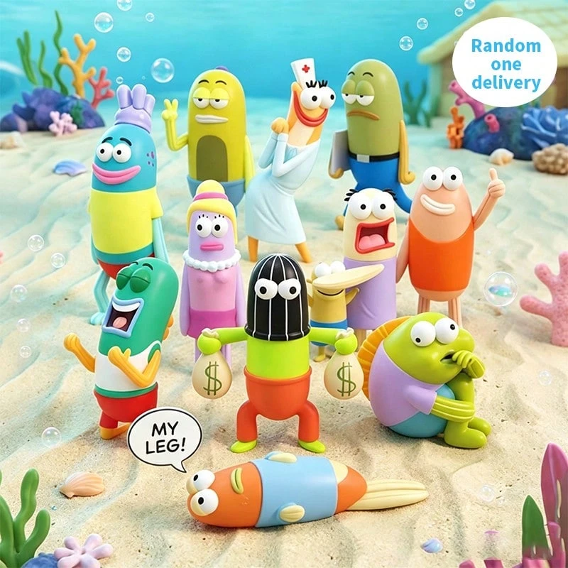 Miniso Mini Grain Figure‑Residents Of Bikini Bottom Blind Box, SpongeBob SquarePants Mini Character Model, Exquisite Desktop Display Ornament, Surprise Collectible Toy, Nice Present For Hobby Collectors (1PC Random Delivery) - Multicolor - View 1