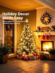 Outdoor LED Solar String Lights, Copper And Silver Wire, Solar Powered LED String Lights, Solar Christmas Decorative Lights For Garden, Camping, Wedding, Yard, Patio Decoration - Aaaa - View 7