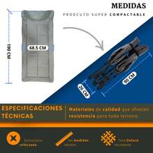 Catre Plegable para Acampar 190 cm con Bolsa Transportadora - Negro - Ver 4