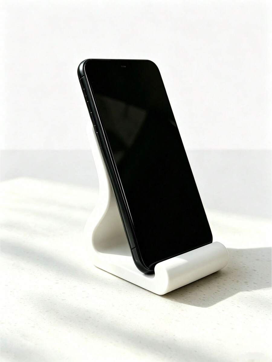 1pc Sturdy Heart-Shaped Hollow Phone Stand, ABS Plastic Portable Phone Holder, Minimalist Cute Style Desktop Ornament, Suitable For Online Classes, Watching Videos, Rental Home Decor, Cafe Tabletop - Multiple Styles - View 1