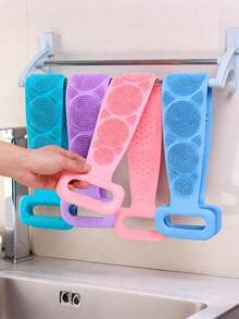 Multi-Color Body Sponge Brush Silicone Bath Brush With Soft Massage Bumps Exfoliating Tool For Women And Men Bathroom Brush Ideal For Daily Body Wash Back To School Travel Home Bathroom Essential Accessory For All Seasons Halloween Christmas Gift - Multicolor - View 5
