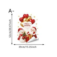 1pc Christmas Glass Sticker, Featuring A Cute Santa Claus Snowman Design, Reusable, Suitable For Home, Cafes, Store Windows And Storefront Glass, For Christmas And Winter Festival Decorations. - Multicolor - View 13