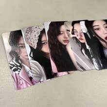 5pcs K POP Girl Group Photo Card Set, Handmade LOMO Collectible Cards, K POP Fan Merchandise Decoration, Wonhee, Minju, Iroha Photo Cards - Multicolor - View 3