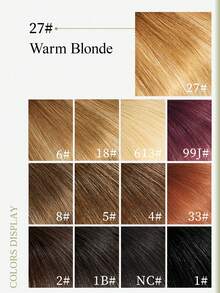 DNE HAIR 100% 真人髮無縫隱形接髮劉海 27# 暖金色 健康處女髮 自然蓬鬆劉海假髮 柔軟絲滑親膚 不掉髮不打結 易安裝易拆卸 可重複使用 適合女性、女孩、初學者，適用日常妝容、度假、街頭風、婚禮造型 - S27 - 查看 8