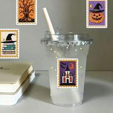 50pcs Vintage Halloween Stamps Sticker Set, Halloween Aesthetic Ghost Decorative Stickers, Back To School Cute Ghost Gift Stickers, Suitable For Teen Girls - Multicolor - View 7