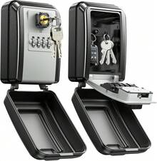 Upgraded Key Lock Security Box, Sturdy Waterproof Wall Mounted Keys Lock Box, Large Capacity 4 Digits Combination Lockbox With Resettable Spare Key For Home, Apartment, Office Indoor Outdoor Key Storage - Upgraded Key Lock Box - View 1